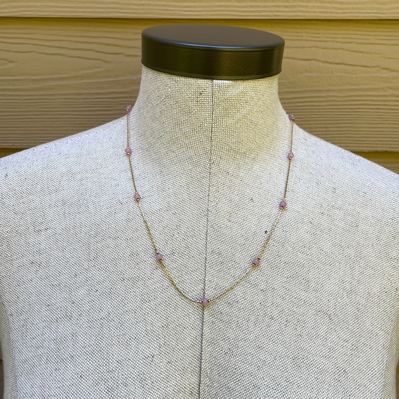 Vintage Monet Gold and Pink Necklace and Bracelet Set - Picture 2 of 4